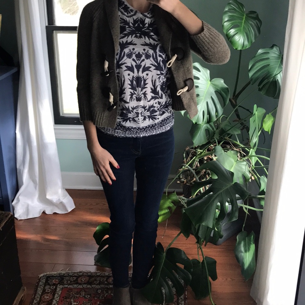J. Crew toggle cardigan XS cashmere blend oatmeal